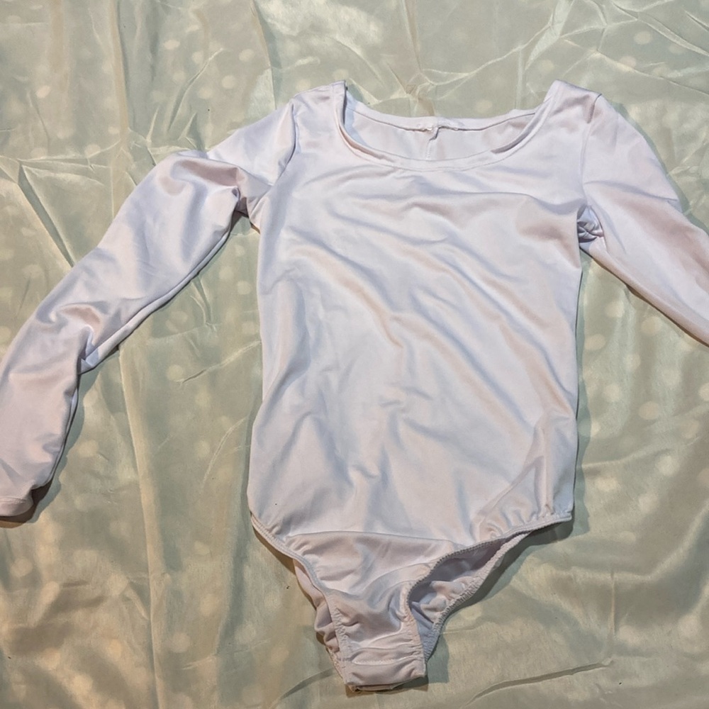 Kids White Long Sleeve One Piece